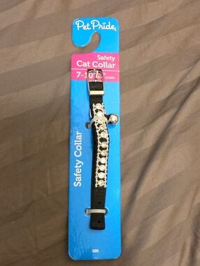 Black Safety Cat Collar with Decorative Rhinestones